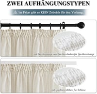 PONY DANCE Len Hatású Függöny Fodros Szalaggal - 260x300 cm Félig Áttetsző Extra Széles Bézs Sínrendszerhez - Nappali Hálószoba Boho Stílus 8