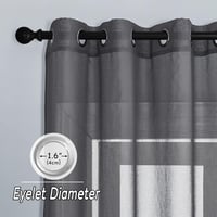 PONY DANCE Linen hatású függöny szürke, 2 darabos szett, 160x140 cm, karikás ablakfüggöny - H160 x B140 cm (2er Pack), 2, Darkgray 3