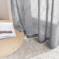 PONY DANCE Linen-Look Függöny 2db 245x140cm Sötétszürke Félig Átlátszó 6