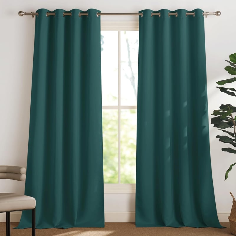 PONY DANCE Sötétzöld Blackout Függöny Szett 2db 260x140cm Hőszigetelő Fényzáró