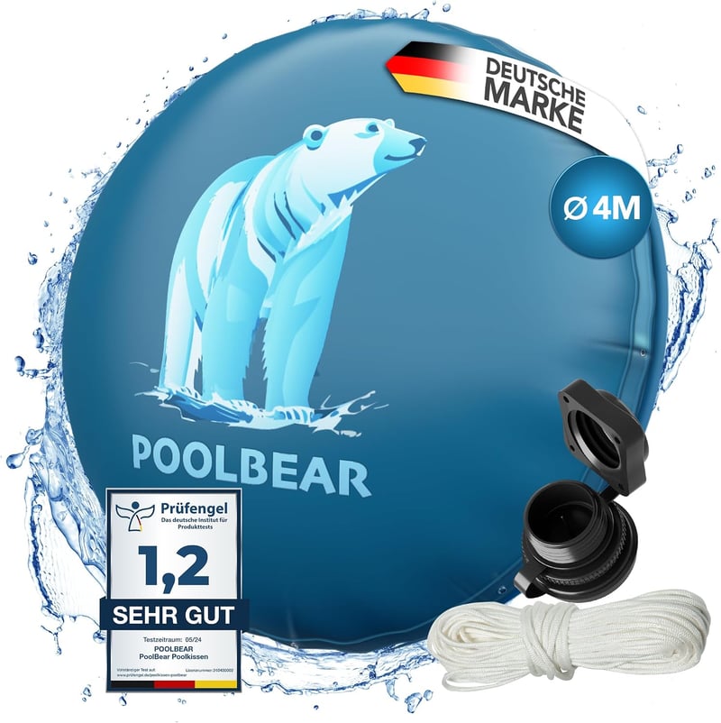 PoolBear 4m XXL téli medence párna dupla varrással és javítókészlettel