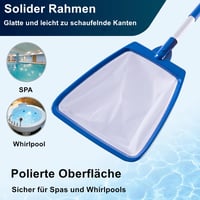 POOLIFE Medence Háló Alumínium Nyéllel - Ultrafinom Szűrőháló Levelek, Rovarok Eltávolításához - Erősített Keret, Tartós Kivitel Minden Mede 3