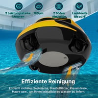 POOLPURE 2025 Medence Takarító Robot, 100 Perc Üzemidő, Kettős Motor, LED Kijelző, Önparkoló Funkció - yellow 2
