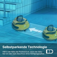 POOLPURE 2025 Medence Takarító Robot, 100 Perc Üzemidő, Kettős Motor, LED Kijelző, Önparkoló Funkció - yellow 4