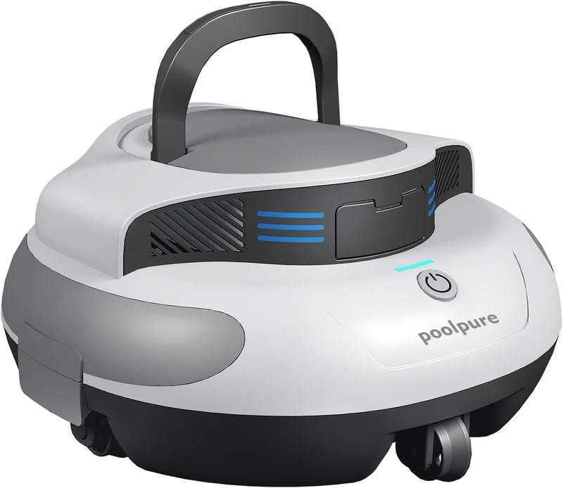 POOLPURE RPC100A vezeték nélküli medence robotporszívó, 5000 mAh, dupla motor, IPX8 - 90 m²