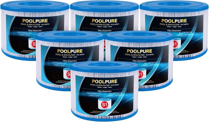 POOLPURE 6db S1 típusú medence szűrőbetét Intex PureSpa jakuzzihoz