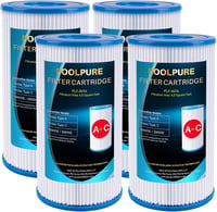 POOLPURE A vagy C típusú medenceszűrő betét Intex szivattyúkhoz, Easy Set és felfújható medencékhez, 4 db-os csomag 1