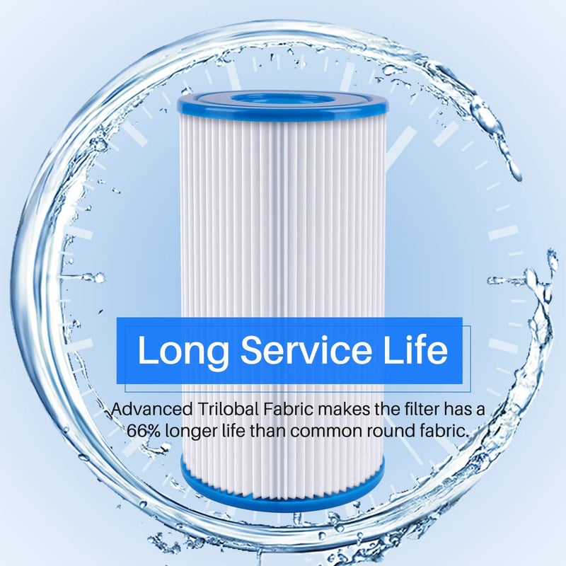 POOLPURE A vagy C típusú medenceszűrő betét Intex szivattyúkhoz, Easy Set és felfújható medencékhez, 4 db-os csomag