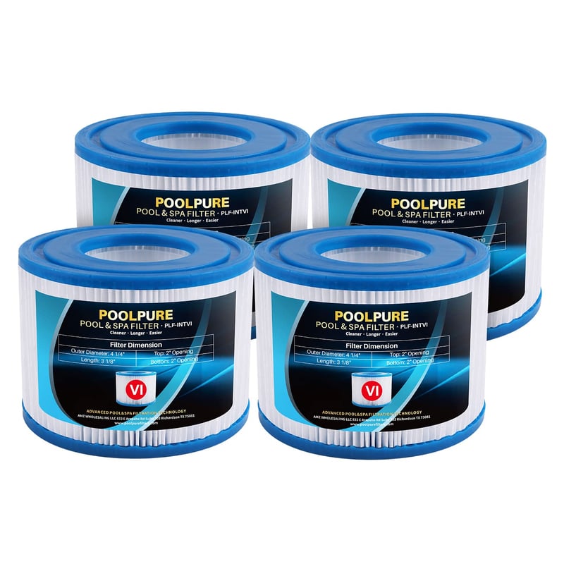 POOLPURE Bestway Spa Cartușe Filtrante Tip VI - Coleman SaluSpa 90352E Filtre Jacuzzi Compatibile Pachet (4 buc)