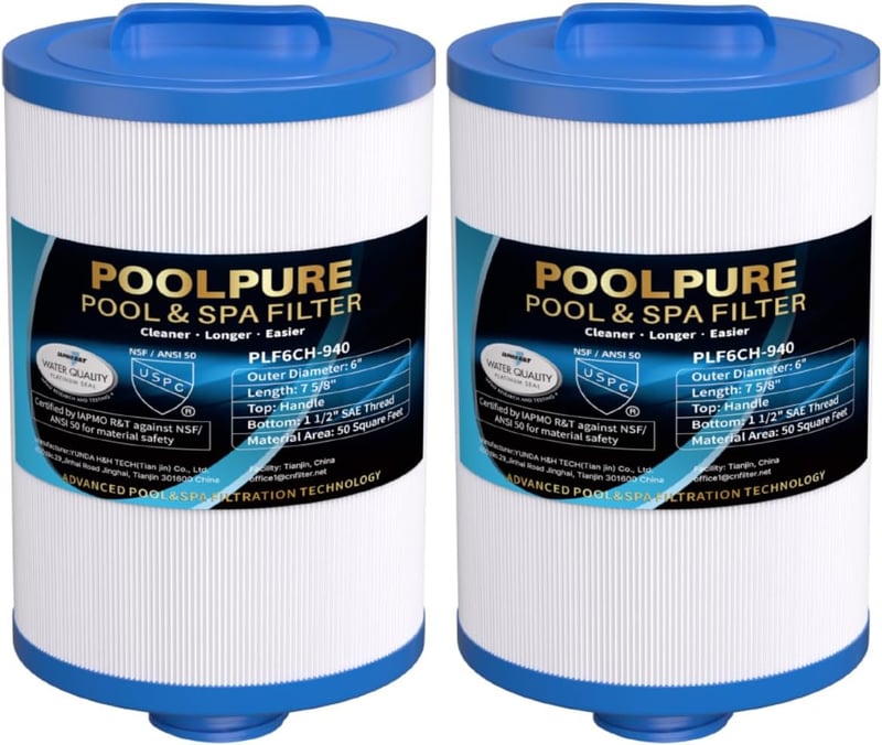 POOLPURE Spa szűrő csomag 2db - Whirlpool medence szűrő csere - 940-2pack