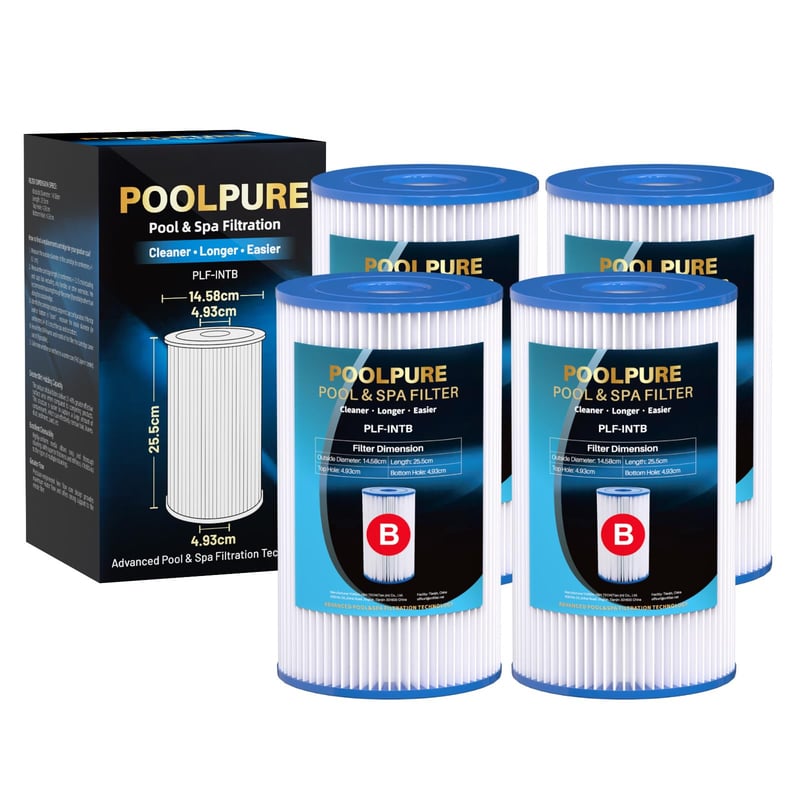 POOLPURE Type B csere medence szűrőbetét – 4 db-os csomag