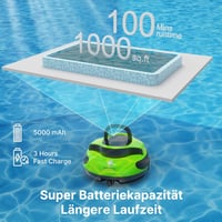 POOLPURE Medence Takarító Robot, 100 Perc Üzemidő, Dupla Motor, IPX8 Vízálló 3