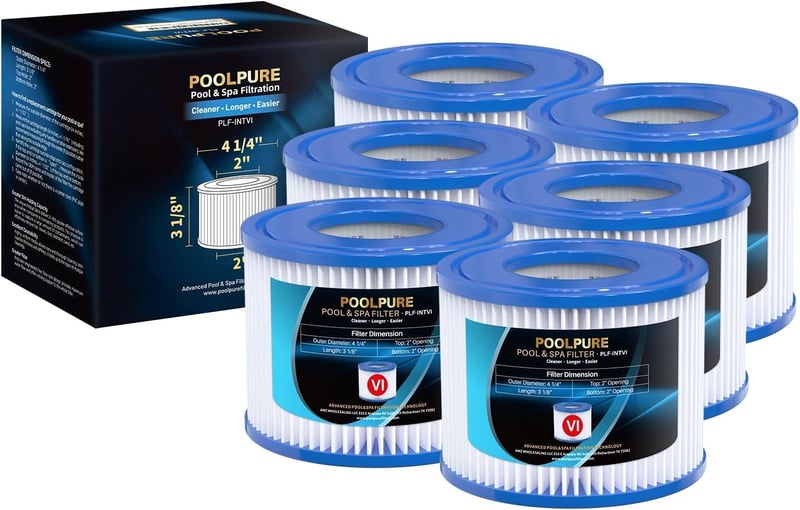POOLPURE VI medence szűrőbetét Lay-Z-Spa Miami Monaco Vegas BW58323 6db