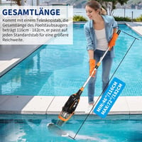 PoolyPoly Akkumulátoros Medence Porszívó Vezeték Nélküli 80 Perc Üzemidő Teleszkópos Rúddal 4