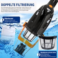 PoolyPoly Akkumulátoros Medence Porszívó Vezeték Nélküli 80 Perc Üzemidő Teleszkópos Rúddal 3