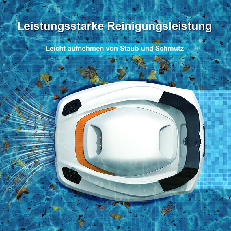 PoolyPoly Akkumulátoros Medence Takarító Robot, Vezeték Nélküli Vákuum, 80 m²-ig