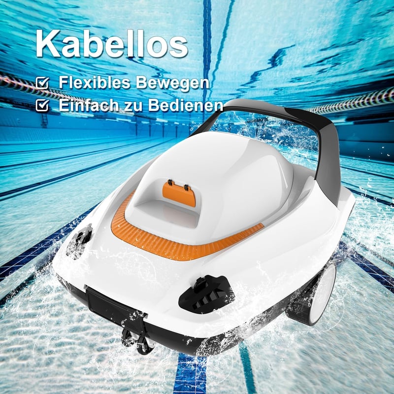 PoolyPoly Akkumulátoros Medence Takarító Robot, Vezeték Nélküli Vákuum, 80 m²-ig