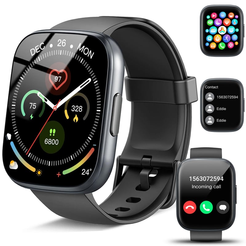 Inteligentné hodinky Poounur pre mužov a ženy, 1,95-palcový displej, Bluetooth hovory, fitness tracker so 120+ športovými režimami, vodotesnosť IP68, športové inteligentné hodinky pre Android a iOS