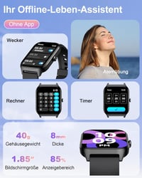 Popglory okosóra gyerek/női/férfi, 100+ sportmód, Bluetooth hívás, vérnyomás- és pulzusmérés 4