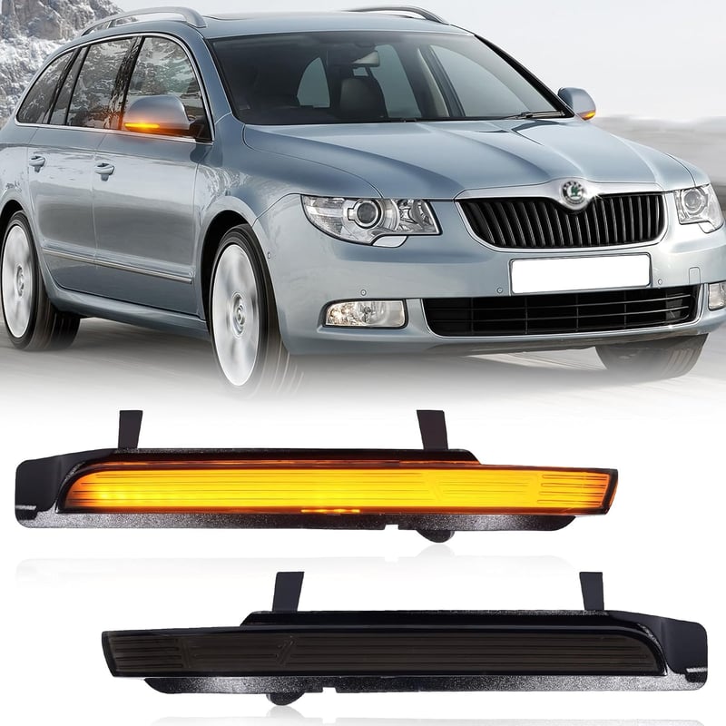 POPMOTORZ LED tükör irányjelzők fekete Canbus Skoda Octavia Superb