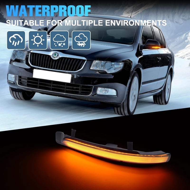 POPMOTORZ LED tükör irányjelzők fekete Canbus Skoda Octavia Superb
