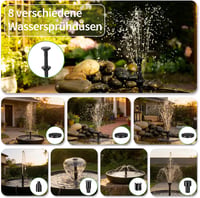 POPOSOAP 8W napelemes kerti szökőkút szivattyú szárazüzemeltetési védelemmel 4