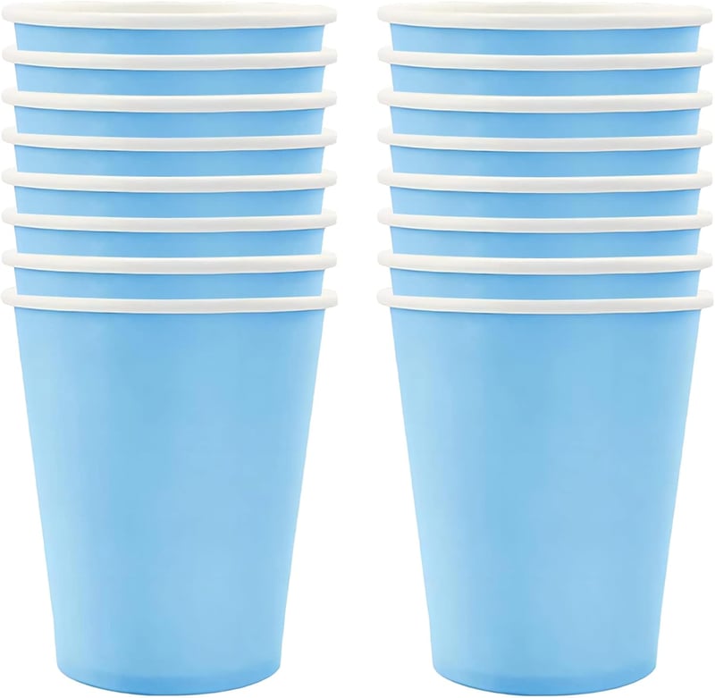 POPOYU papír pohár, 16 db - világoskék - 250 ml