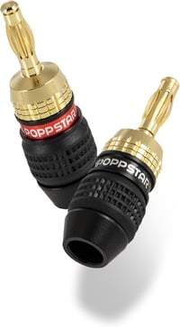Poppstar 10db Aranyozott Banán Dugó Pár Hangszóróhoz, 24K Gold, Árnyékolt - 10 Stück 2