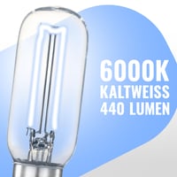 POPPSTAR E14 LED žiarovka do digestora, 4 W, 6000 K studená biela, 440 lm (ekvivalent 40 W), tvar T, 2 ks 4