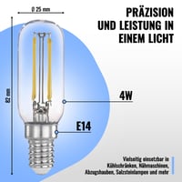 POPPSTAR E14 LED žiarovka do digestora, 4 W, 6000 K studená biela, 440 lm (ekvivalent 40 W), tvar T, 2 ks 2