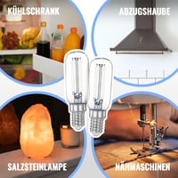 POPPSTAR E14 LED žiarovka do digestora, 4 W, 6000 K studená biela, 440 lm (ekvivalent 40 W), tvar T, 2 ks 6