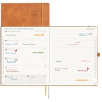 Agendă Săptămânală POPRUN 2026-2027 cu Pagini pentru Notițe, Copertă din Piele PU Moale, Format A4 (21,2 x 25,9 cm), August 2026 - Decembrie 2027 1