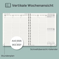 Týždenný plánovač POPRUN 2026-2027, špirálový diár A4 s mäkkou väzbou, 26,5 x 21,5 cm, 17-mesačný (aug. 2026 – dec. 2027), 1 týždeň na 2 stranách 3