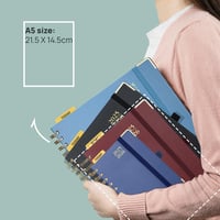 Denný plánovač POPRUN 2025-2026, krúžkový diár, tvrdá väzba, formát A5 (21,5 x 14,5 cm), 1 deň na 1 strane (aug. 2025 – júl. 2026), vrátane plastového pravítka - 2