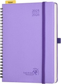 POPRUN Naptár 2025-2026 Heti Tervező Lavender A5 Gyűrűs Füzet 17 Hónapos 1