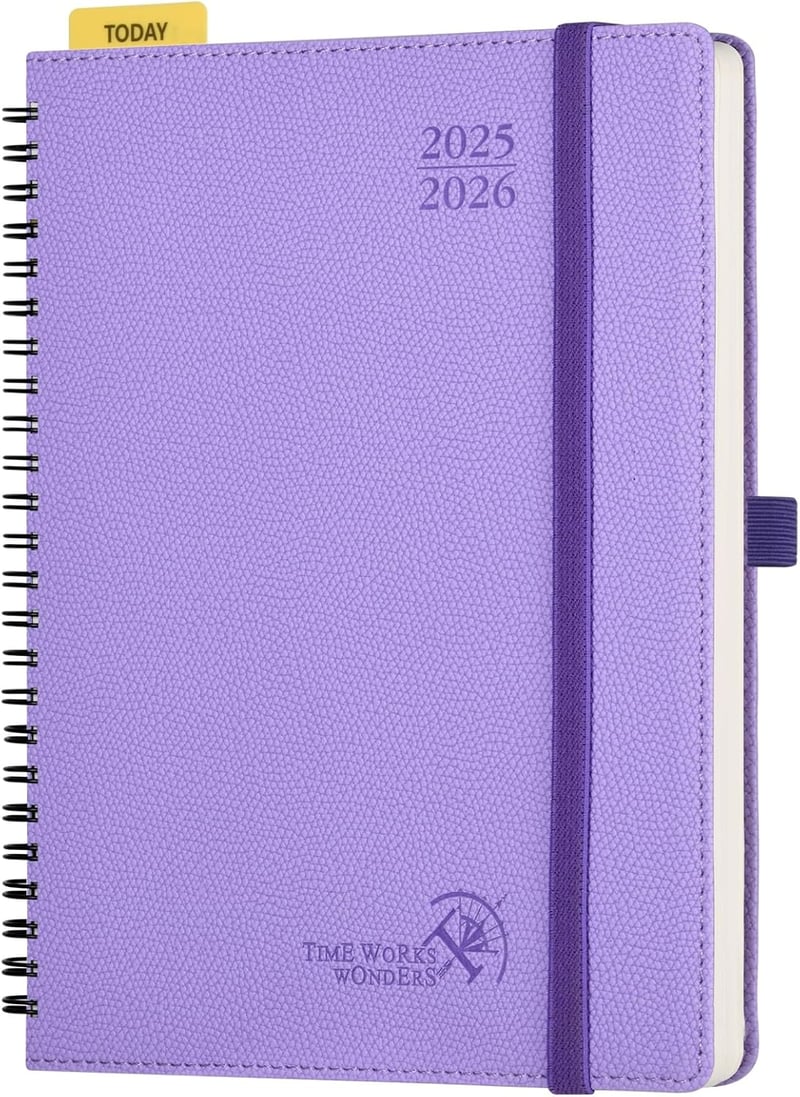 POPRUN Naptár 2025-2026 Heti Tervező Lavender A5 Gyűrűs Füzet 17 Hónapos