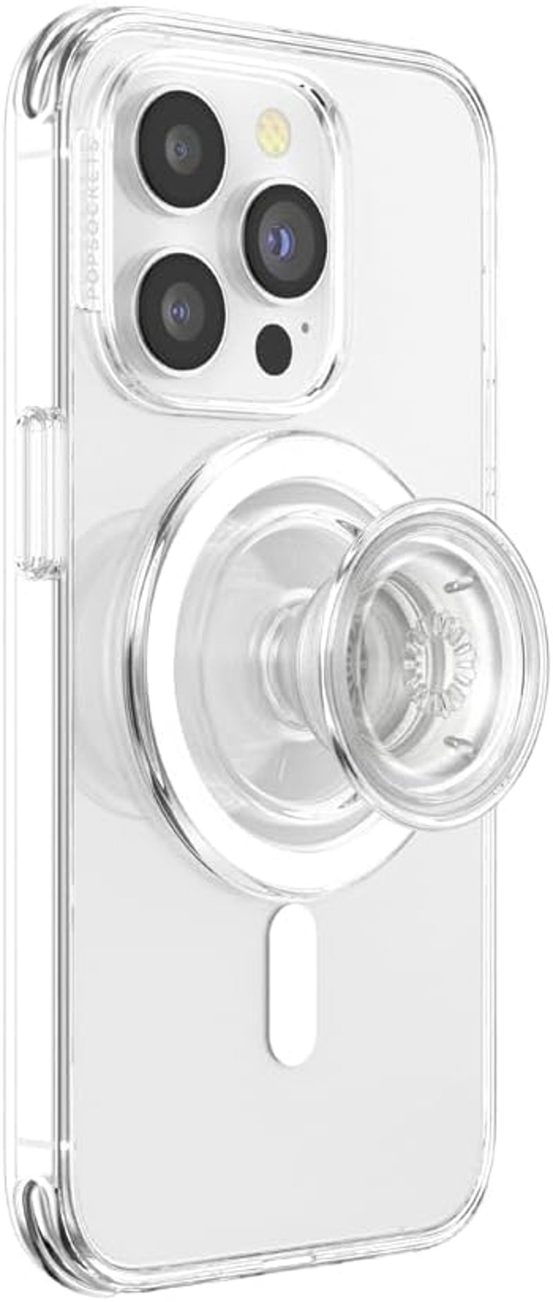 PopSockets MagSafe kompatibilis telefontartó, vezeték nélküli töltéshez, átlátszó - klar