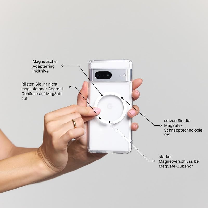 PopSockets MagSafe kompatibilis telefontartó, vezeték nélküli töltéshez, átlátszó - klar