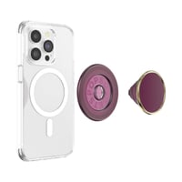 Suport și stand magnetic pentru telefon PopSockets PopGrip MagSafe, cu cap detașabil, compatibil cu încărcarea wireless, Enamel Red Wine roșu 4