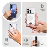Suport și stand magnetic pentru telefon PopSockets PopGrip MagSafe, cu cap detașabil, compatibil cu încărcarea wireless, Enamel Red Wine roșu 6