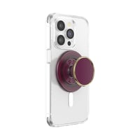 Suport și stand magnetic pentru telefon PopSockets PopGrip MagSafe, cu cap detașabil, compatibil cu încărcarea wireless, Enamel Red Wine roșu 1