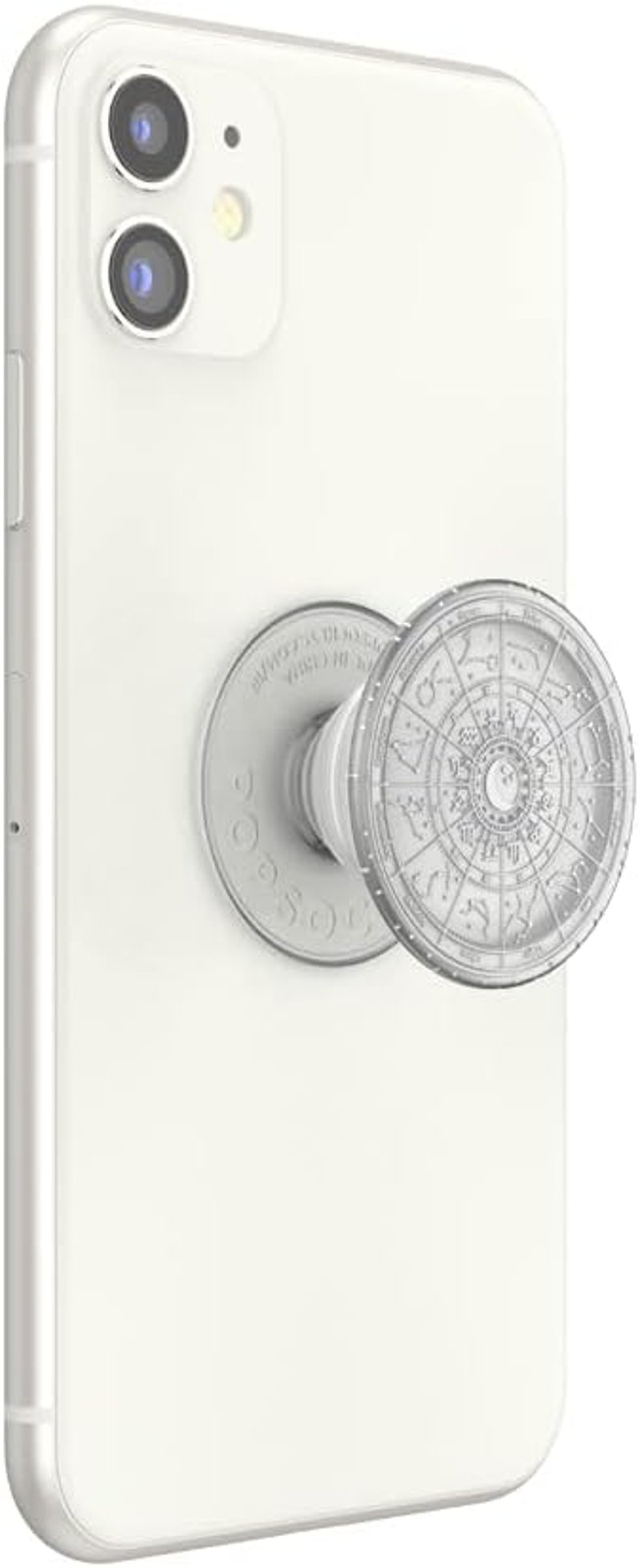 PopSockets Telefontartó Kiterjeszthető Állvánnyal, Átlátszó Zodiákus Dizájn - silver