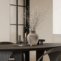 PORCER Vază de flori rustică din ceramică 15,2 cm, stil boem, decorațiune din teracotă pentru living, raft, șemineu, stil farmhouse, gri 7