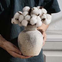 PORCER Vază de flori rustică din ceramică 15,2 cm, stil boem, decorațiune din teracotă pentru living, raft, șemineu, stil farmhouse, gri 5