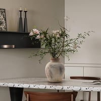 PORCER Vază de flori rustică din ceramică 15,2 cm, stil boem, decorațiune din teracotă pentru living, raft, șemineu, stil farmhouse, gri 4