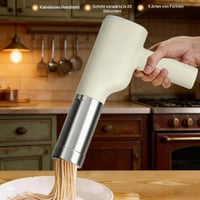 Aparat electric pentru făcut paste PORFOYO, manual, portabil, fără fir, automat, reîncărcabil, cu 5 discuri pentru paste, aparat pentru spaghete, alb 6