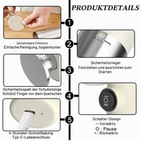 Aparat electric pentru făcut paste PORFOYO, manual, portabil, fără fir, automat, reîncărcabil, cu 5 discuri pentru paste, aparat pentru spaghete, alb 3