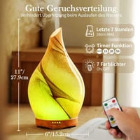 Porseme 280 ml Üveg Aroma Diffúzor Távirányítóval - Kézzel Fújt Illóolaj Párologtató, 7 Színű LED, Időzítő, Csendes Működés, Vízhiány Elleni 2