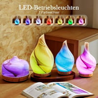 Porseme 280 ml Üveg Aroma Diffúzor Távirányítóval - Kézzel Fújt Illóolaj Párologtató, 7 Színű LED, Időzítő, Csendes Működés, Vízhiány Elleni 4