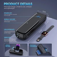 Prijenosni Bluetooth termalni pisač s držačem za telefon, mini pisač bez tinte za papir formata A4, A5, US Letter i Legal, kompatibilan s Android i iOS uređajima 5
